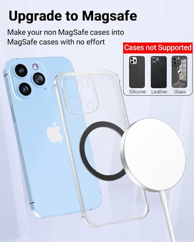 KALAPOP for Magsafe Ring - 10 PCS, Ultra-Thin(0.4mm) Magsafe Sticker, Compatible with iPhone 17/Air/16/15/14/13/12 Series, Samsung Galaxy, Google Pixel Series Black - color: Black-10pcs