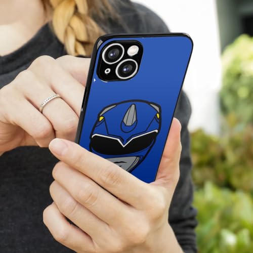 Power Rangers Blue Ranger Helmet Protective Slim Fit Plastic Bumper Case - color: iPhone 14 (Fits 6.1 Inch Display)