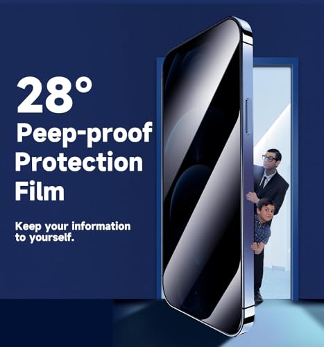 MAGIC JOHN Privacy 2 Pack for iPhone 12 Pro Max Screen Protector Anti Spy