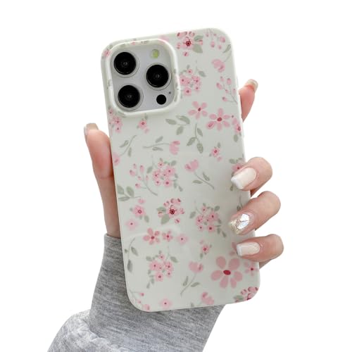 QLTYPRI for iPhone 13 Pro Case Cute Pink Floral Flower, Pink | Cute Flower Pattern Aesthetic Phone Case,Raised Camera Protection,Slim Soft TPU Shockproof Protective Cover for Girls Women - color: Pink, size: iPhone 13 Pro