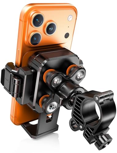 Dual Vibration Dampener Motorcycle Phone Mount Holder, Black