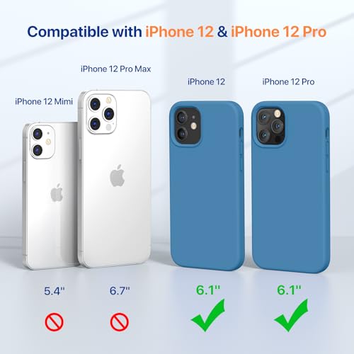 miracase Compatible with iPhone 12 Case and iPhone 12 Pro Case, Liquid Silicone Gel Rubber Full Body Protection Shockproof Drop Protection Phone Case for iPhone 12/12 Pro 6.1 inch, Capri Blue - color: Capri Blue, size: iPhone 12/12 Pro