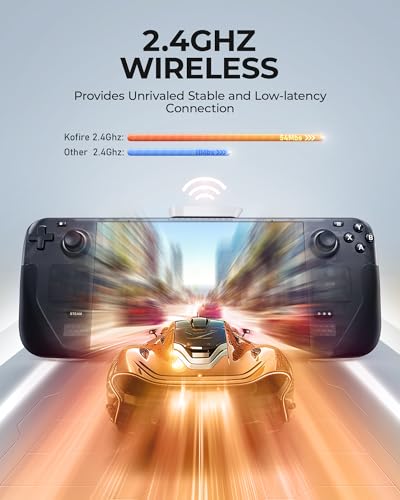 KOFIRE Wireless Gaming Headset, 2.4GHz USB Gaming Headphones with Bluetooth 5.4, 53MM 3D Stereo Sound, 65H Battery, ENC Noise Canceling Mic, 3.5mm Wired, for PS5, PC, PS4, Mac, Switch, Black-Orange