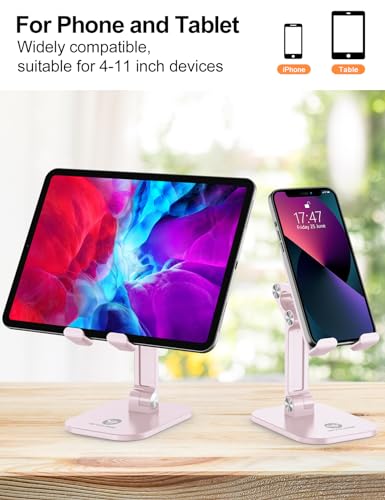 OCYCLONE Phone Stand for Desk, Foldable Cell Phone Stand Holder, Pink - color: Pink