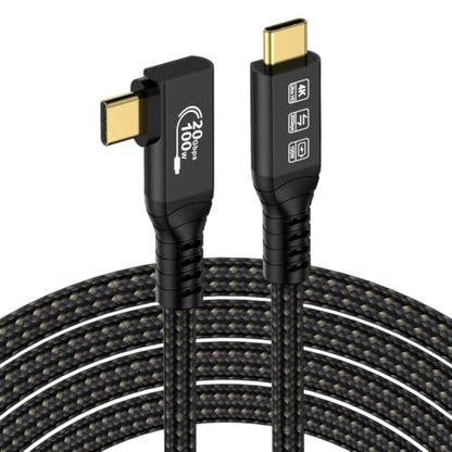 USB C 3.2 Gen2x2 20Gbps Cable, 90Degree USB C 4K@60Hz UHD Video 5A/240W PD3.1 Fast Charge Cord with E-Marker Compatible with Thunderbolt 3/4 (90D 6M) - size: 90D 6M