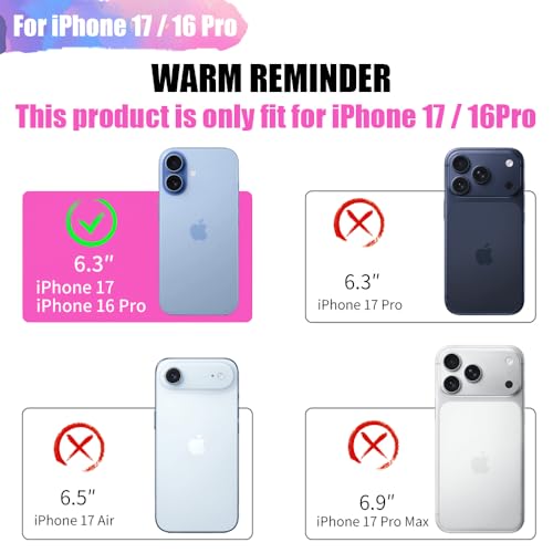 Battery Case for iPhone 17 / iPhone 16 Pro, 5000mAh Rechargeable Extended Battery Charging/Charger Case, Add 100% Extra Juice (6.3 Inches) Black