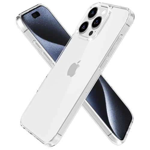 oakxco Clear Phone Case for iPhone 15 Pro Case, Thin Slim Transparent Hard Plastic Back & Soft Silicone Bumper, Cute Non Yellowing Hybrid Matte TPU Frame Protective Cover for Women, Crystal Clear - color: Clear, size: 15 Pro