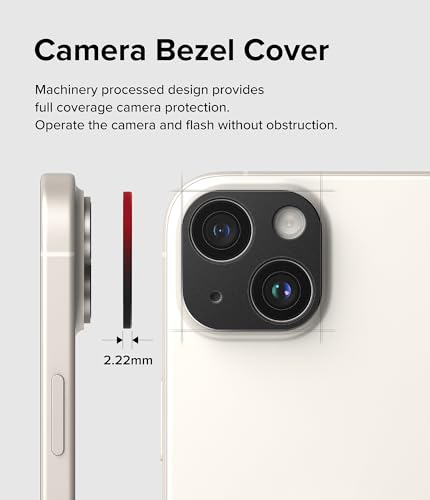 Ringke Camera Styling [Make the Phone Look Better] Compatible with iPhone 15 Camera Lens Protector and iPhone 15 Plus Camera Lens Protector, Protective Stylish Aluminum Frame - Black - size: iPhone 15 & 15 Plus