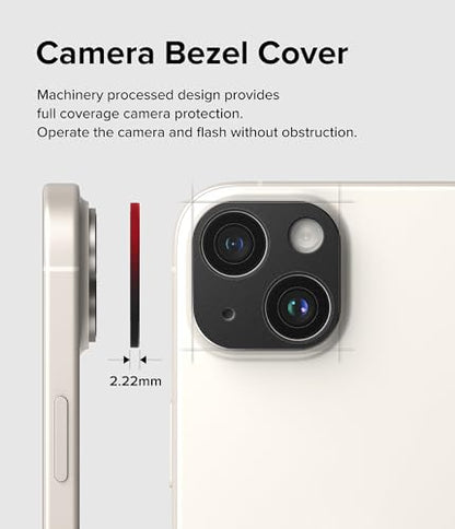 Ringke Camera Styling [Make the Phone Look Better] Compatible with iPhone 15 Camera Lens Protector and iPhone 15 Plus Camera Lens Protector, Protective Stylish Aluminum Frame - Black - size: iPhone 15 & 15 Plus