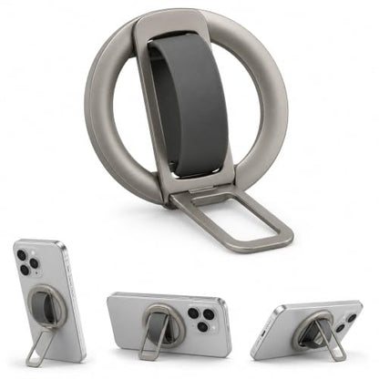 Magnetic Silicone Phone Grip | Super Strong Magnetic Design, 360° Rotation, Comfortable Grip, Compatible with iPhone 16/15/14/13/12 Series, Perfect for Selfies and Watching Videos - color: Off-White