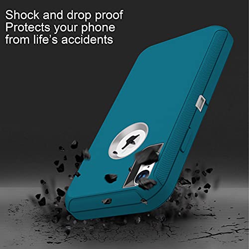 MXX Compatible with iPhone Xr Case, 3-Layer Super Protective Full Heavy Duty Body Tough Rugged Bumper Cover, Shock & Dust Proof, Designed for Apple Xr Phone Case 6.1" - color: Turquoise/Gray