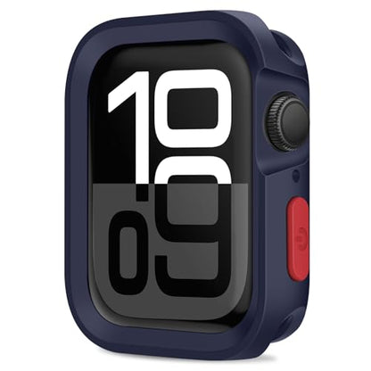 Amizee Rugged Case Compatible with Apple Watch Case Series 11/10 42mm, Soft TPU Shockproof Bumper Drop Proof Protective Cover Compatible with iWatch - Blue - color: Blue, size: 42 mm
