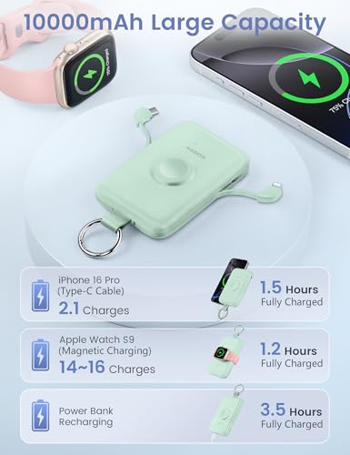 RORRY CharmGo Portable Charger, 10000mAh 20W Fast Charging Power Bank - color: Green
