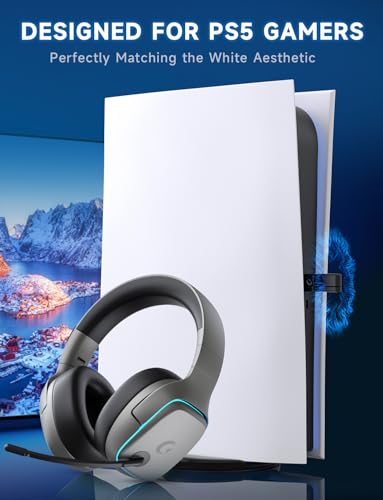 Gvyugke 2.4GHz Wireless Gaming Headsets for PS5, PS4, PC, Switch, SpaceGray - color: Space Gray