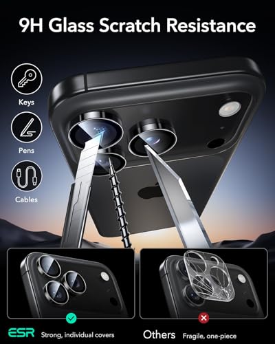 ESR for iPhone 17 Pro Max/17 Pro Camera Lens Protector, 1 Pack, Black - color: Black