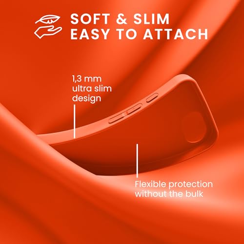 kwmobile Case Compatible with Apple iPhone 17e / iPhone 16e Case - Soft Slim Protective TPU Silicone Cover - Neon Orange - color: neon orange