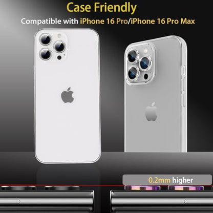 Camera Lens Protector for iPhone 16 Pro/16 Pro Max, Diamond Silver - color: Diamond Silver