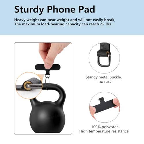 Crossbody Phone Lanyard Strap with 2 Pack Patchs, Adjustable Universal Nylon Neck Strap - color: Beige