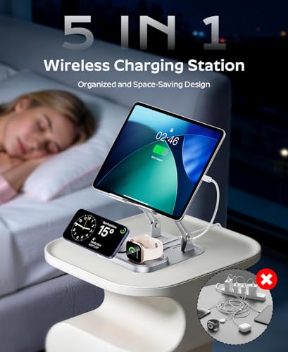 Meifigno 65W 5 in 1 Wireless Charging Station for Apple Multiple Devices
