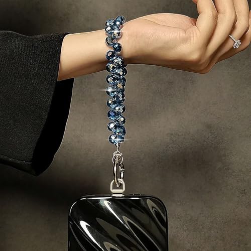 TENOC Beaded Phone Wrist Strap, Navy Blue - color: A-navy Blue