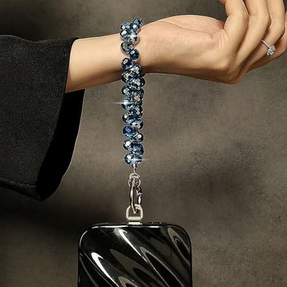 TENOC Beaded Phone Wrist Strap, Navy Blue - color: A-navy Blue