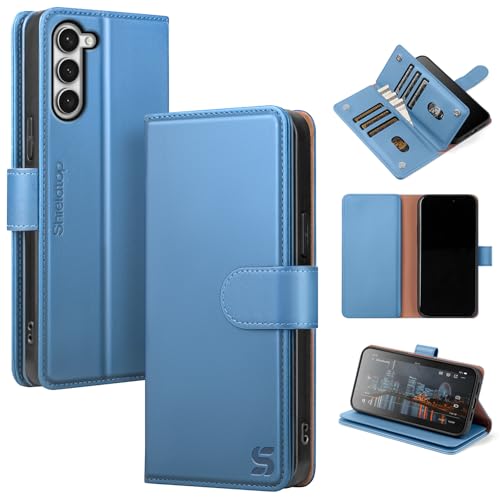 Shieldtop Compatible with Samsung Galaxy S23+ Plus Wallet Case with Card Holder,Women Men RFID Blocking PU Leather Flip TPU Protective Cover Credit Card Slots,Phone Case for S23 Plus,Light Blue - color: Light Blue, size: Galaxy S23 Plus - 6.6"