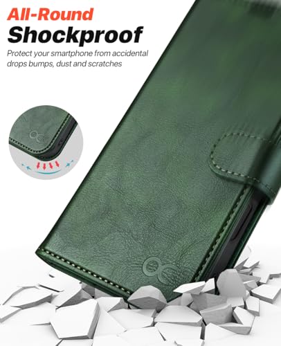 OCASE for iPhone Air Detachable Wallet Case with Card Holder, 2 in 1 PU Leather Flip Folio with RFID Blocking Stand Wrist Strap Shockproof Phone Cover 6.5 Inch 2025, Blackish Green - color: Blackish Green, size: iPhone Air