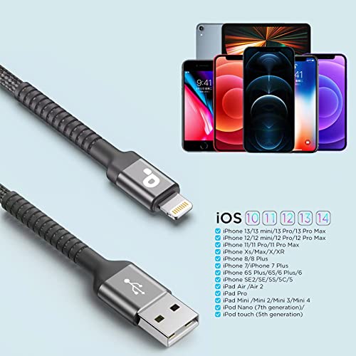 Short iPhone Charger Cable 1FT 2Pack Apple MFi Certified USB Lightning - color: Grey, size: 1FT, style: USB A to Lightning
