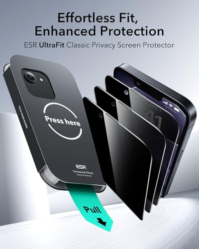 ESR 3 Pack for iPhone 17e/16e/14/13/13 Pro Privacy Screen Protector,Classic - size: iPhone 17e/16e/14/13/13 Pro 6.1 inch