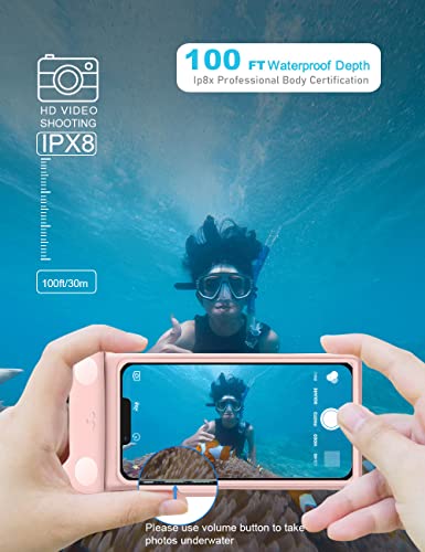 wellhouse Waterproof Phone Pouch, Waterproof Phone Case for iPhone17 16 15 14 Pro Max XS Samsung, IPX8 3D Cellphone Dry Bag Beach Essentials -2 Pack Meow Green & Pink 7.0 - color: 2 Pack - Meow Green & Pink 7.0"