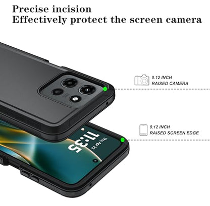 Qinmay Phone Case for Motorola Moto G 2026/Moto G Play 5G 2026 Case with HD Screen Protector, Heavy Duty Shockproof & Dropproof 3-Layer Cover Phone Case,Black - color: Black