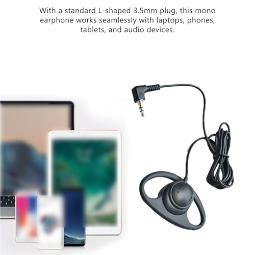 PUSOKEI D Shape Earpiece Headset, 3.5mm Single Side Earphone Hook Earbud, Ergonomic Single Ear Hook Headphone for VoIP Calls, Video Conferences, Multimedia Playback (10pcs) - size: 10pcs