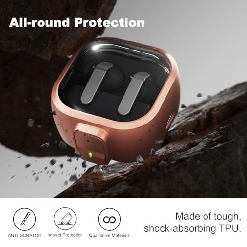 for Samsung Galaxy Buds 4/Buds 4 Pro Case (2026) with Secure Safety Lock Clip,Shockproof Scratch-Resistant TPU Transparent Soft Protective Cover Accessories with Carabiner/Cleaning Kit(Gold) - color: Gold