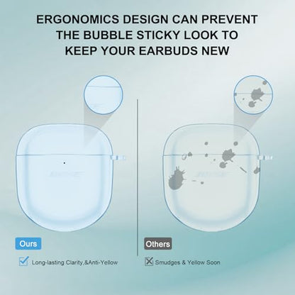 Aircawin for Bose QuietComfort Earbuds II/QuietComfort Ultra 1/2 Case Clear - color: Clear Blue