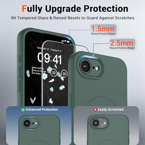 SUPFINE Silicone & Magnetic for iPhone 17e Case/iPhone 16e Case - color: Acacia Green, size: iPhone 17e/iPhone 16e