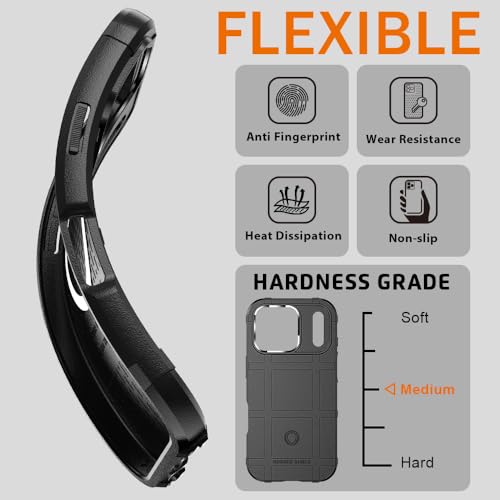 Rugged Shield Compatible with MagSafe Case for iPhone 17 Pro (6.3"), 8ft Military Drop Proof, Wear Resistant Tactical Cover, Dark Black - color: Dark Black-M, size: iPhone 17 Pro