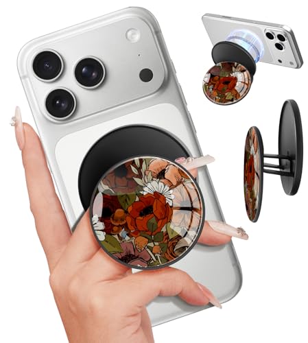 Magnetic Phone Grip, Cute Finger Grip Phone Stand, Mushroom - color: Mushroom