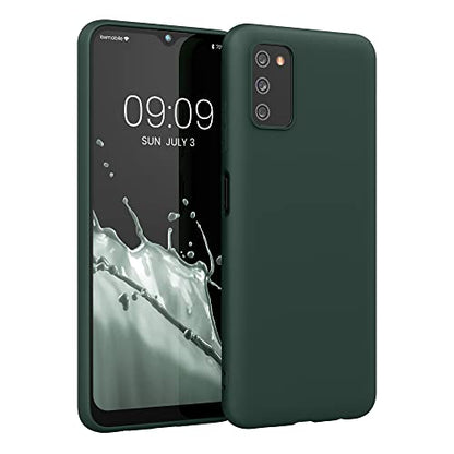 kwmobile Case Compatible with Samsung Galaxy A03s Case - Soft Slim Protective TPU Silicone Cover - Moss Green - color: moss green
