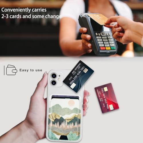 for MagSafe Wallet,Magnetic Card Holder for Phone Case - color: Summer Mountain