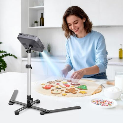 Overhead Tripod for Mini Projector, 360° Adjustable Overhead Phone Mount
