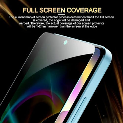 AKABEILA [2 Pack Privacy Screen Protector Compatible with iPhone 15 Privacy Glass Full Coverage Anti Spy Tempered Glass Protective Film Anti-scratch Black&2 - color: Black&2, size: iPhone 15