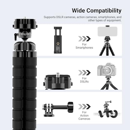 NEEWER Basics Flexible Phone Tripod, Mini Small Octopus Desk Stand, TP001 - style: TP001
