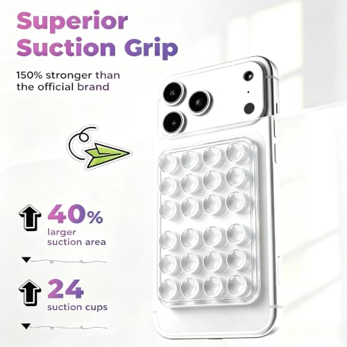 2027 Upgraded Magnetic Suction Sticky Phone Grip for Magsafe, Transparent - color: Transparent