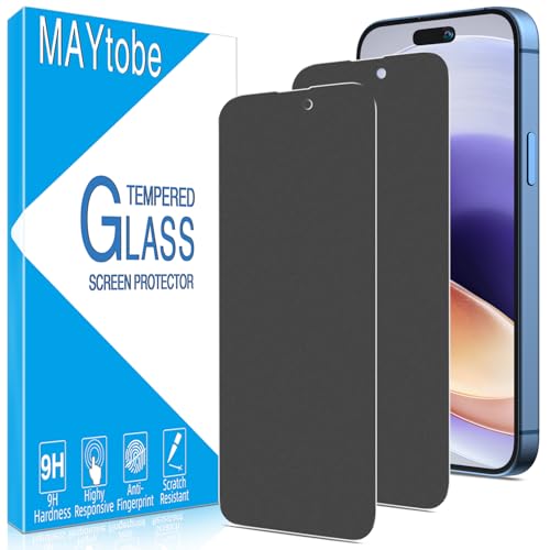 MAYtobe 2PCS Matte Privacy Screen Protector for iPhone 15 Pro Max, 15 Plus - size: iPhone 15 Pro Max, 15 Plus