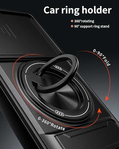 Compatible with ZTE Nubia Red Magic 10 Pro Case Cover,Compatible with ZTE Nubia Red Magic 10 Pro+ / 10S Pro NX789J with Slide Camera Cover Phone Stand Protective Case Black - color: Black, size: Compatible with ZTE Nubia Red Magic 10 Pro