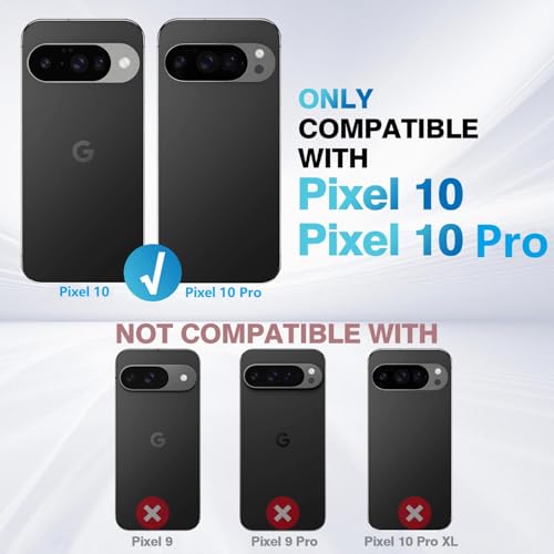 Wallet Case for Google Pixel 10/Google Pixel 10 Pro, Magnetic Flip Case with RFID Blocking Card Holder Kickstand for Women Men, Shockproof Durable Protective Phone Cover (Red) - color: Red