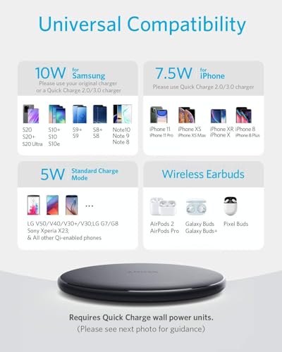Anker 313 Qi-Certified 10W Fast Wireless Charger Pad - color: Black