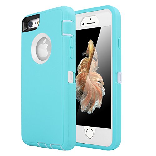 AICase iPhone 6 Case, iPhone 6S Case [Heavy Duty] Built-in Screen Protector Tough 3 in 1 Rugged Shorkproof Cover for Apple iPhone 6/6S (White/Light Blue) - color: White/Light Blue