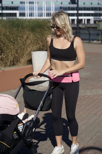 Running Belt with Water Bottle Holder Waist Bag Extender Pink - color: Pink