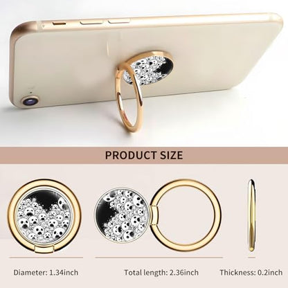 Cell Phone Ring Holder, Cute Metal Phone Grip Stand Finger Ring Kickstand, Flexible 360°Rotation Phone Tablet Case Accessories Compatible with Most Phones Gothic Skull Pattern - color: Gothic Skull Pattern